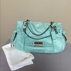 Teal Coach Shoulder Purse